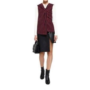 3.1 Phillip Lim Woman’s Twist-front Checked Stretch-cotton Crepe Top